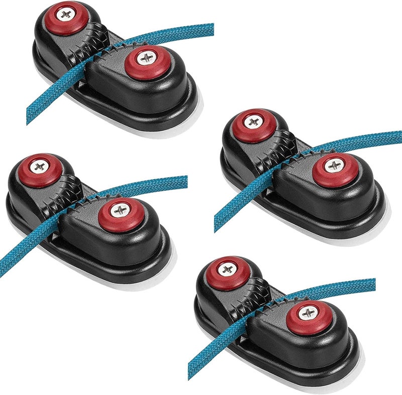 dcvbny 4 Pack Kayak Cam Cleat Boat Canoe Sailing Boat Dinghy Aluminum Cam Cleats Marine Fast Entry Kayak Cleats for Sailboat Canoe Sailing Quick Fix Boat Cleat Accessories - Image 1